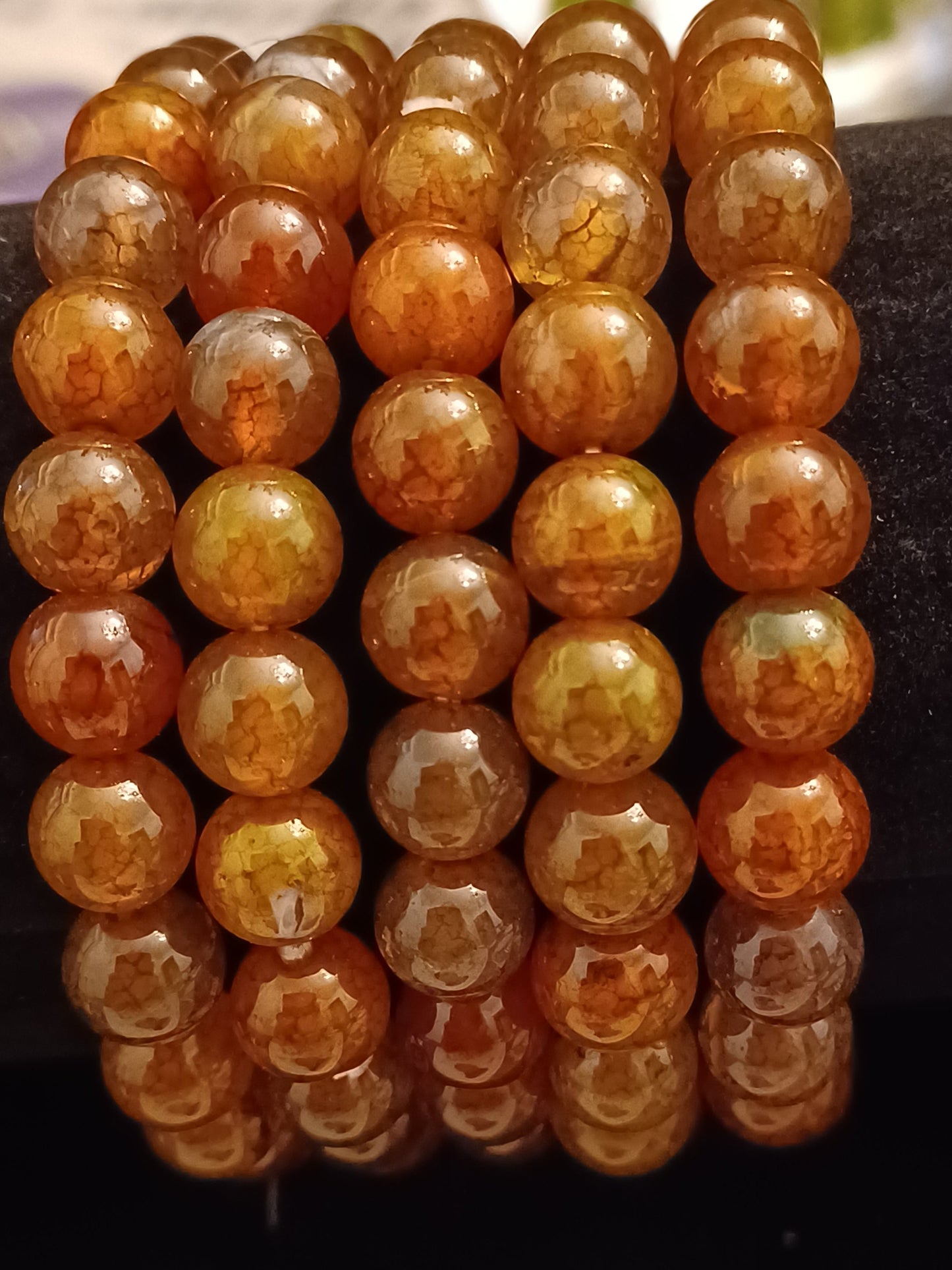Snakeskin Agate Natural Stone Stretch Bracelet