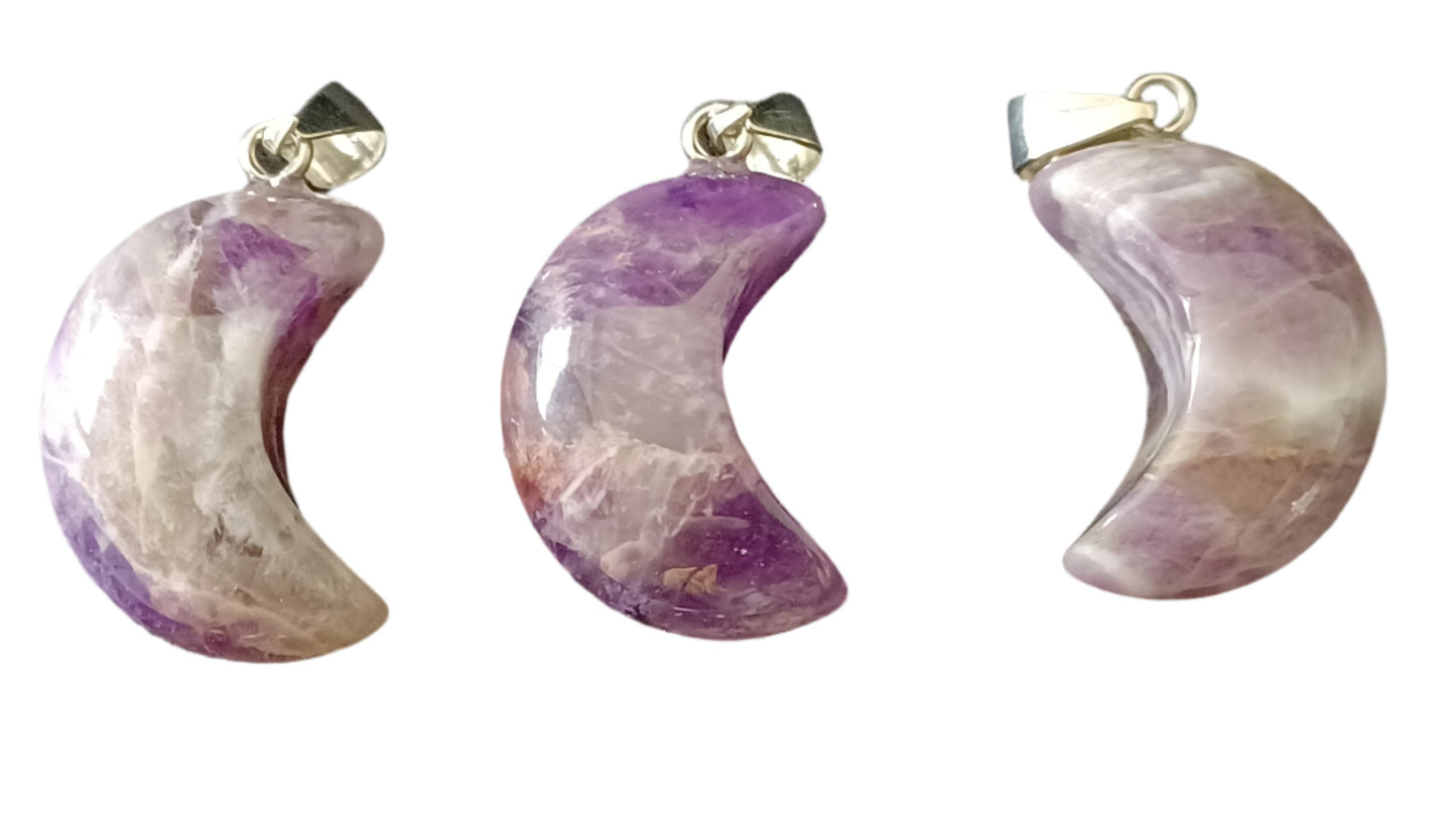 Amethyst Moon Pendant Necklace