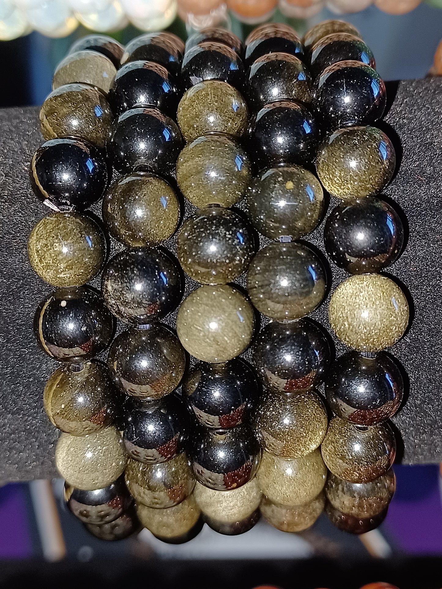Obsidian Natural Stone Stretch Bracelet