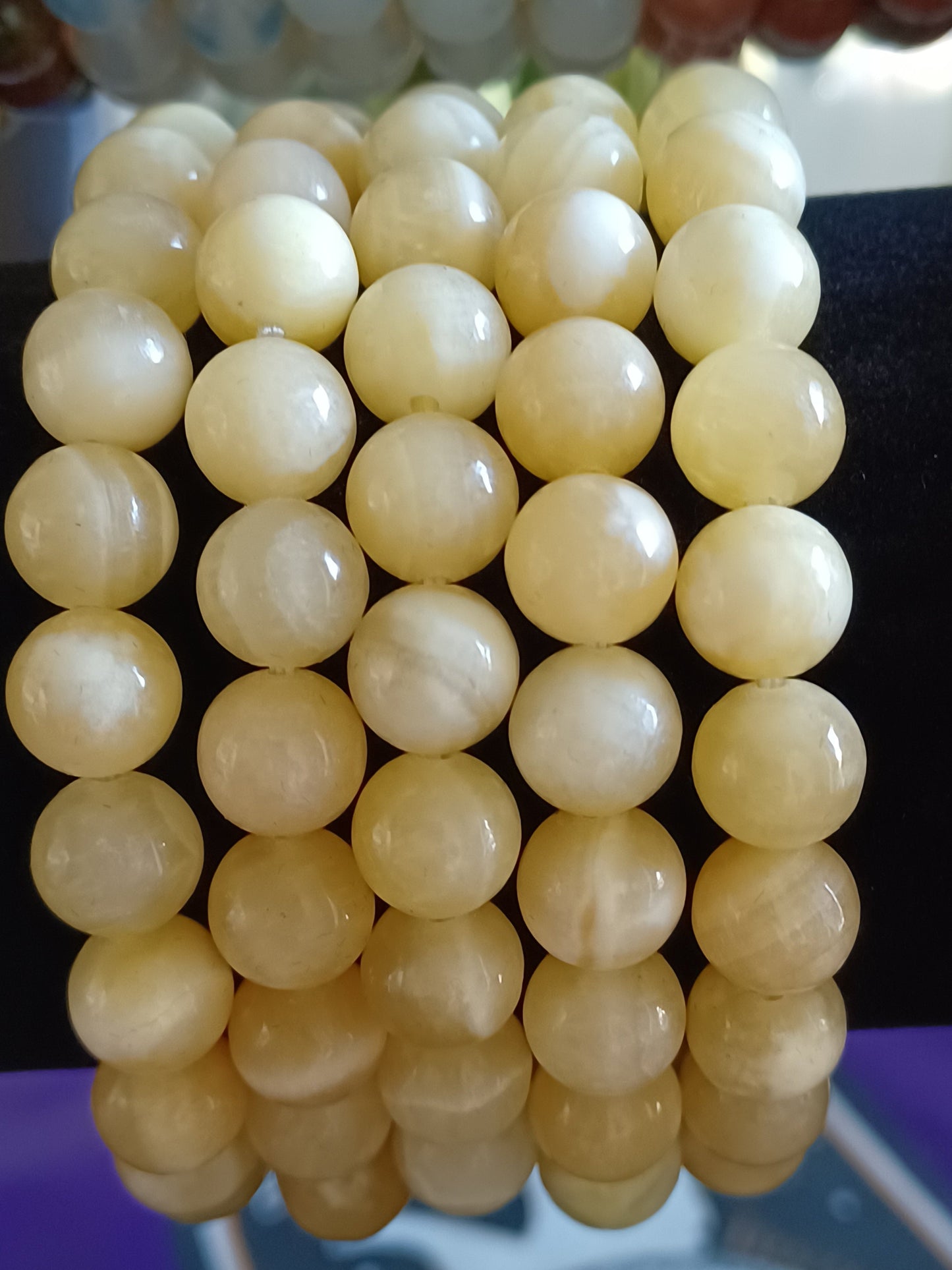 Yellow Calcite Natural Stone Stretch Bracelet