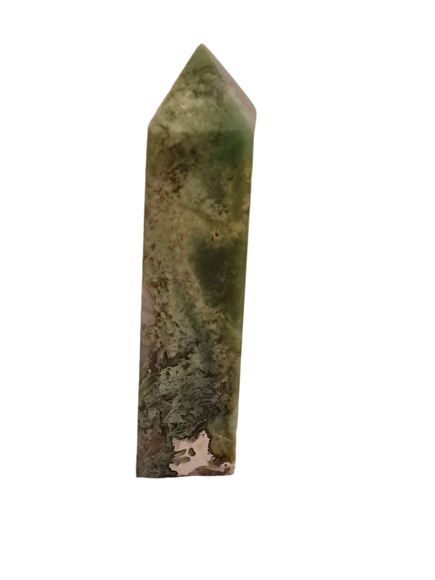 Green Moss Agate Tower Point
