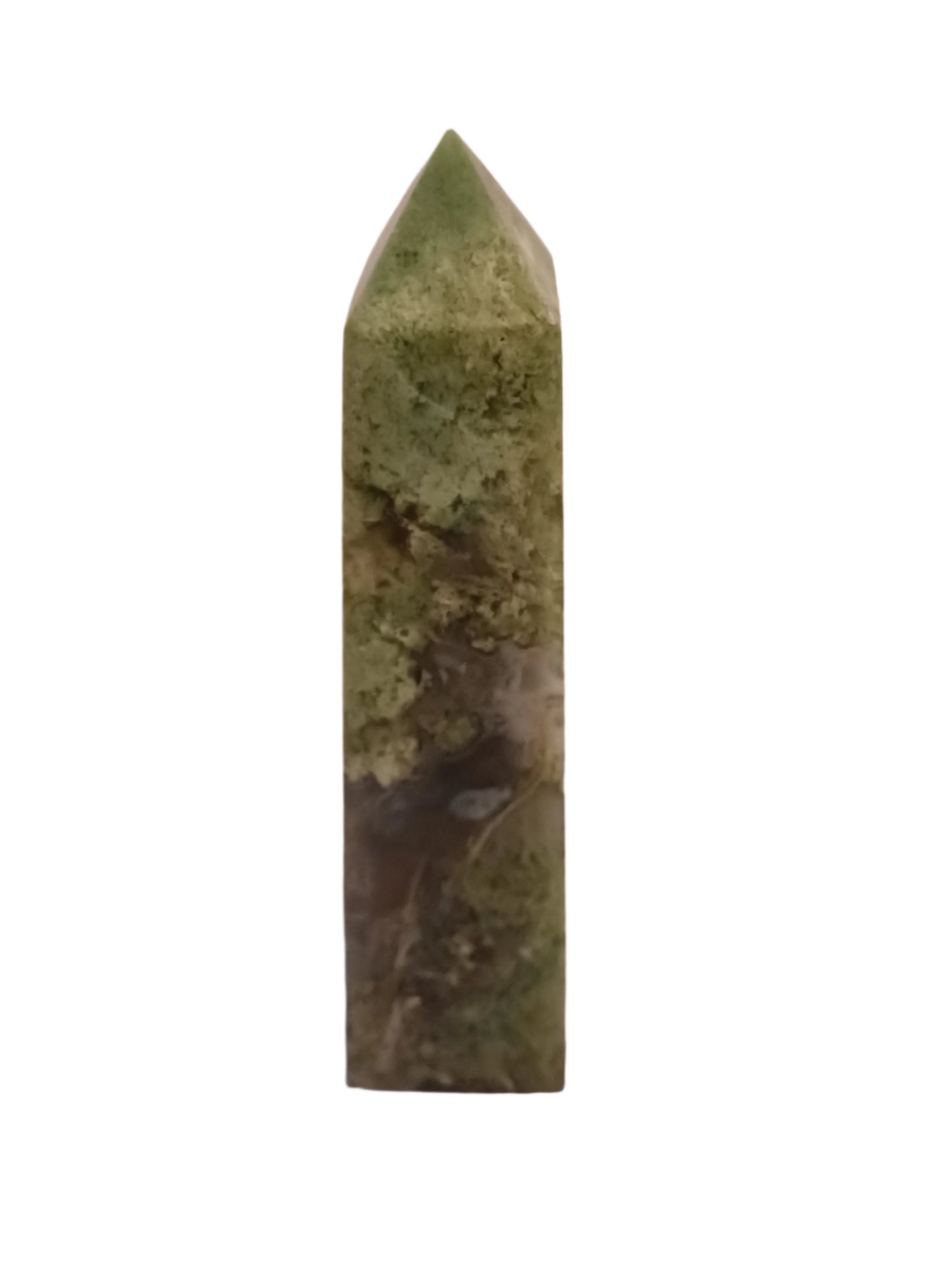 Green Moss Agate Tower Point