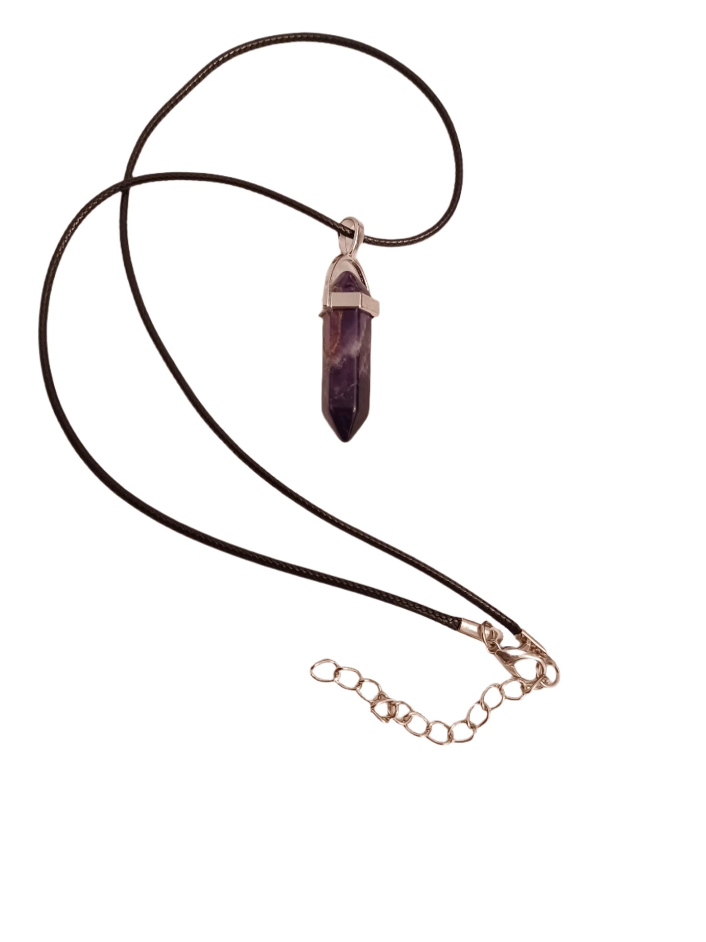 Amethyst Bullet Necklace with Paracord