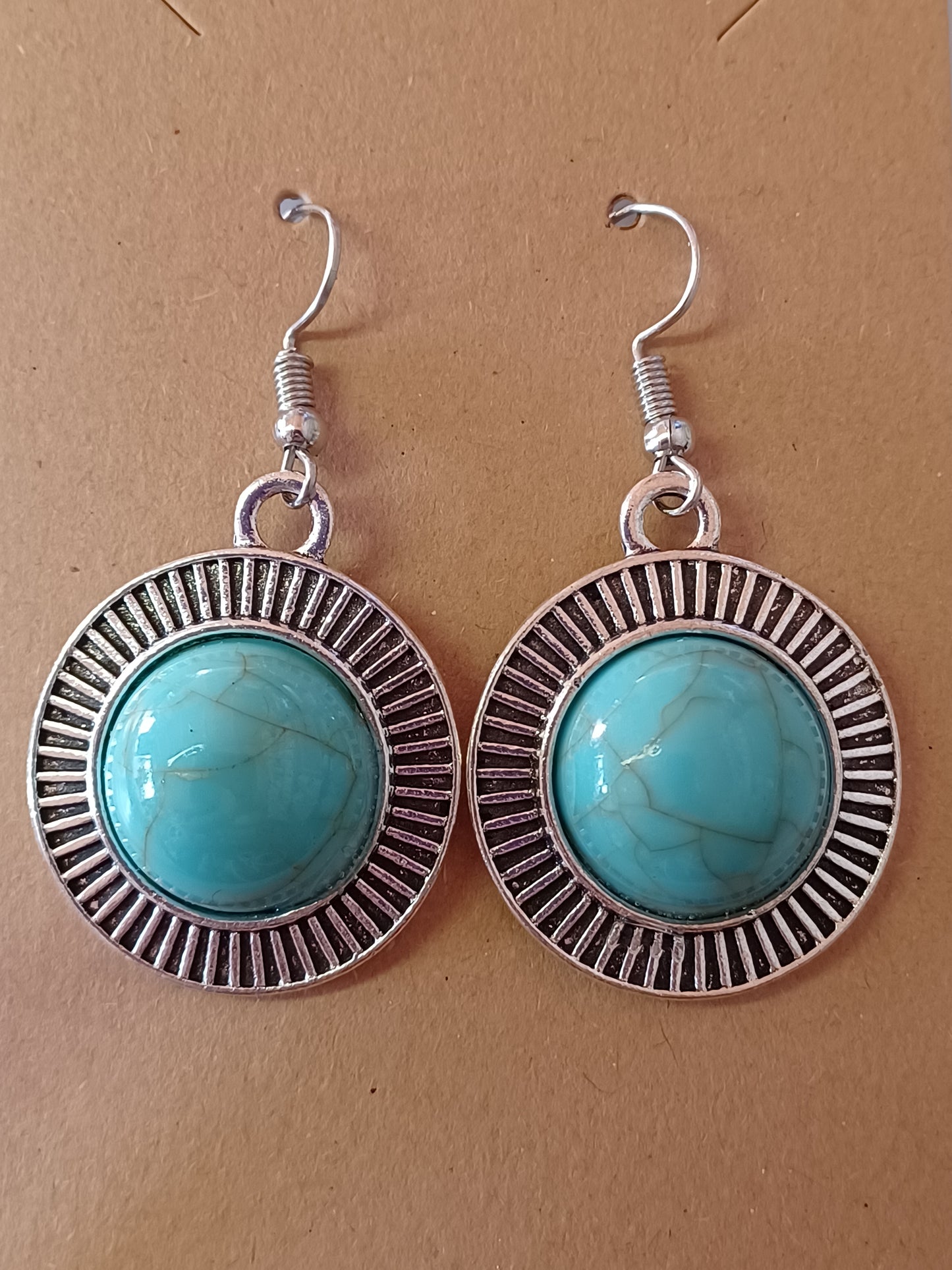 Round Turquoise Earrings