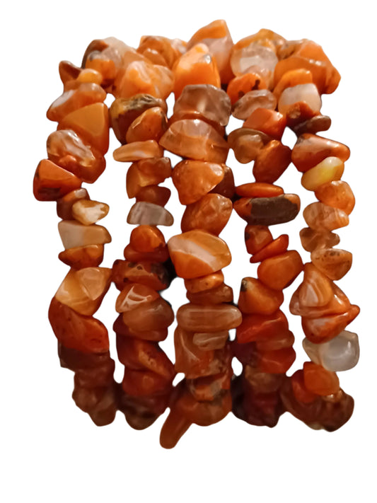 Carnelian Agate Natural Stone Stretch Bracelet
