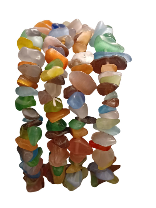 Elbaite Natural Stone Stretch Bracelet