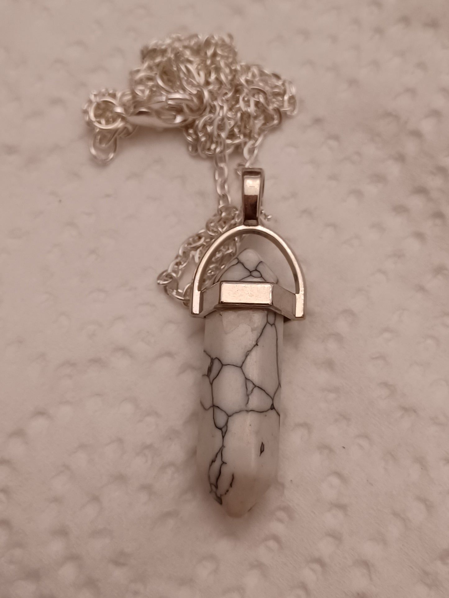 Magnesite Bullet Pendant Necklace