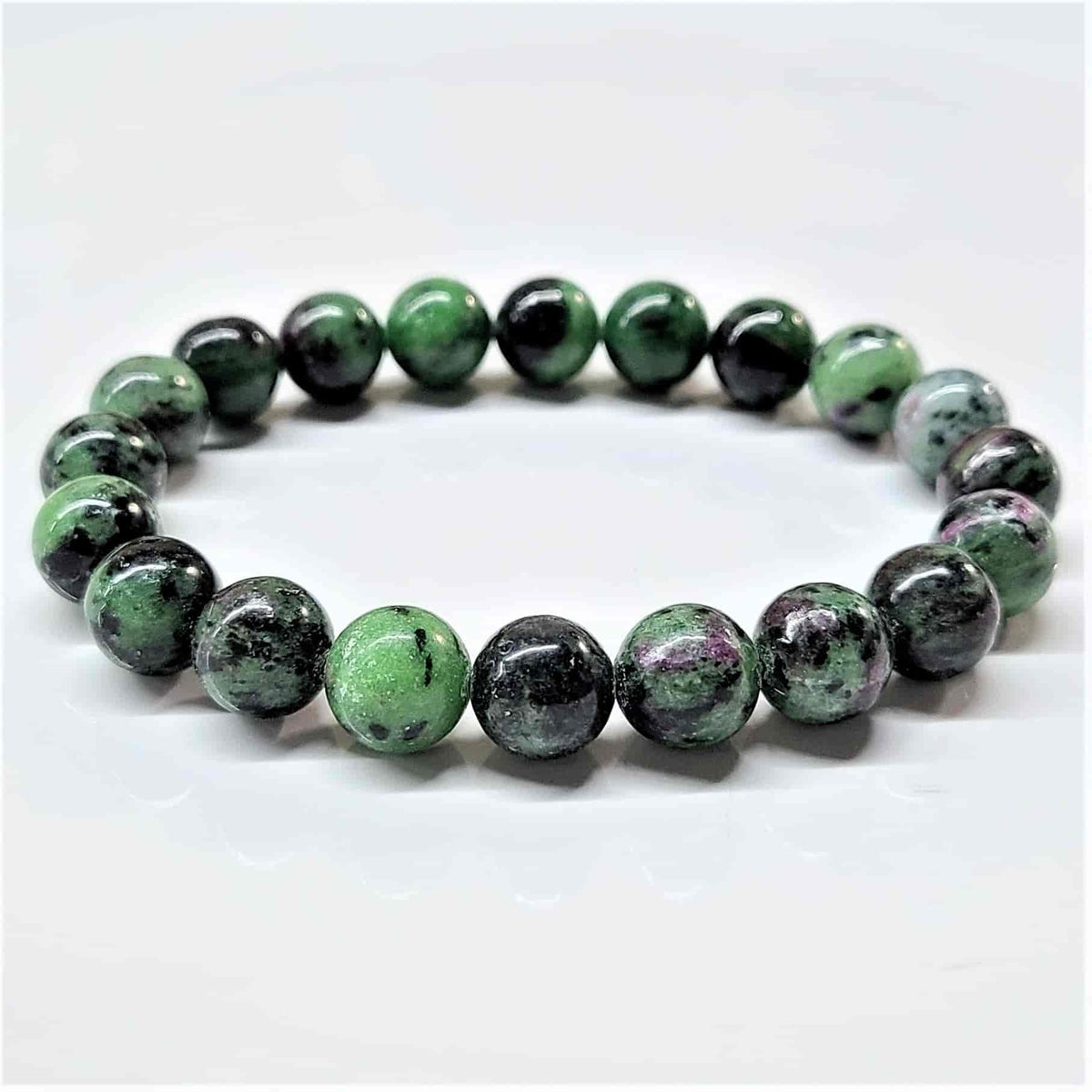 Ruby Zoisite Round Bead Bracelet - The Anti Lazy Stone