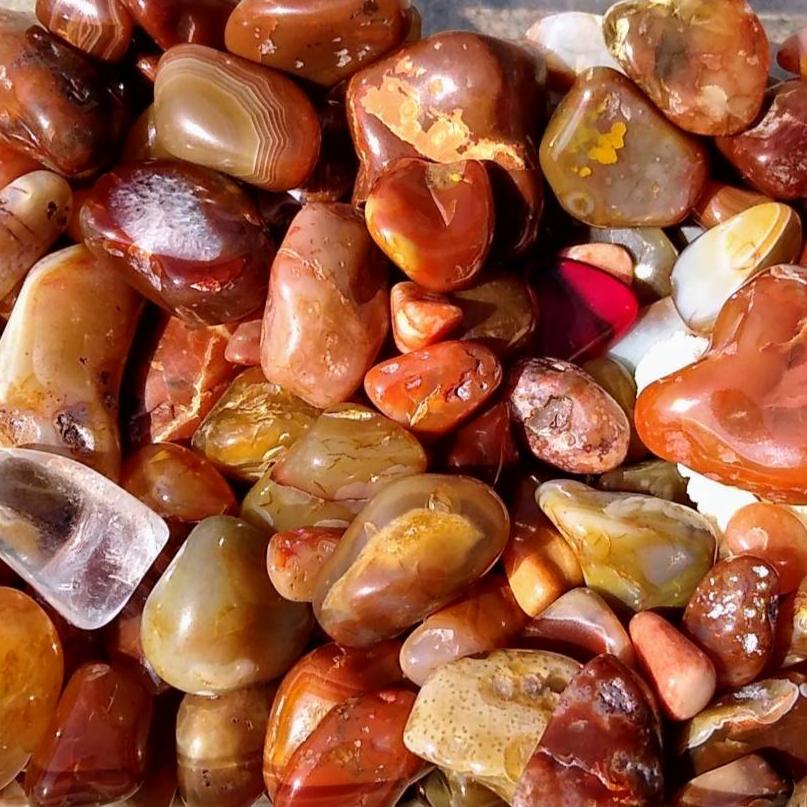 Lake Superior Agate and Other Stones Tumbled Small Pieces Half of a pound