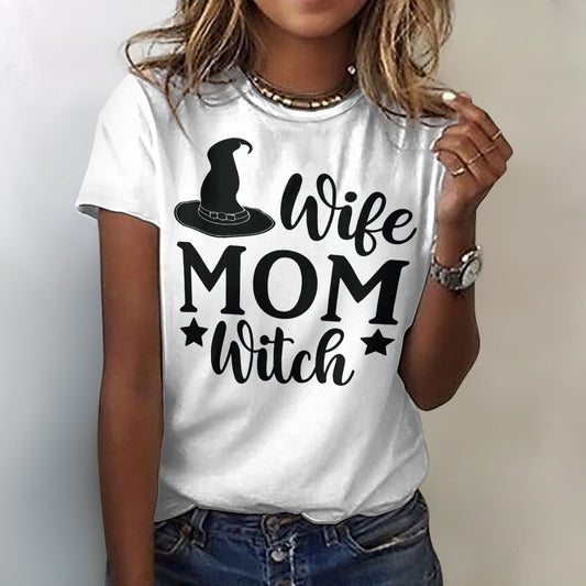 Wife Mom Witch Cotton T-Shirt