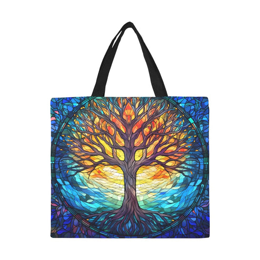 Tree of Life Stained Glass Tote Bag - Large