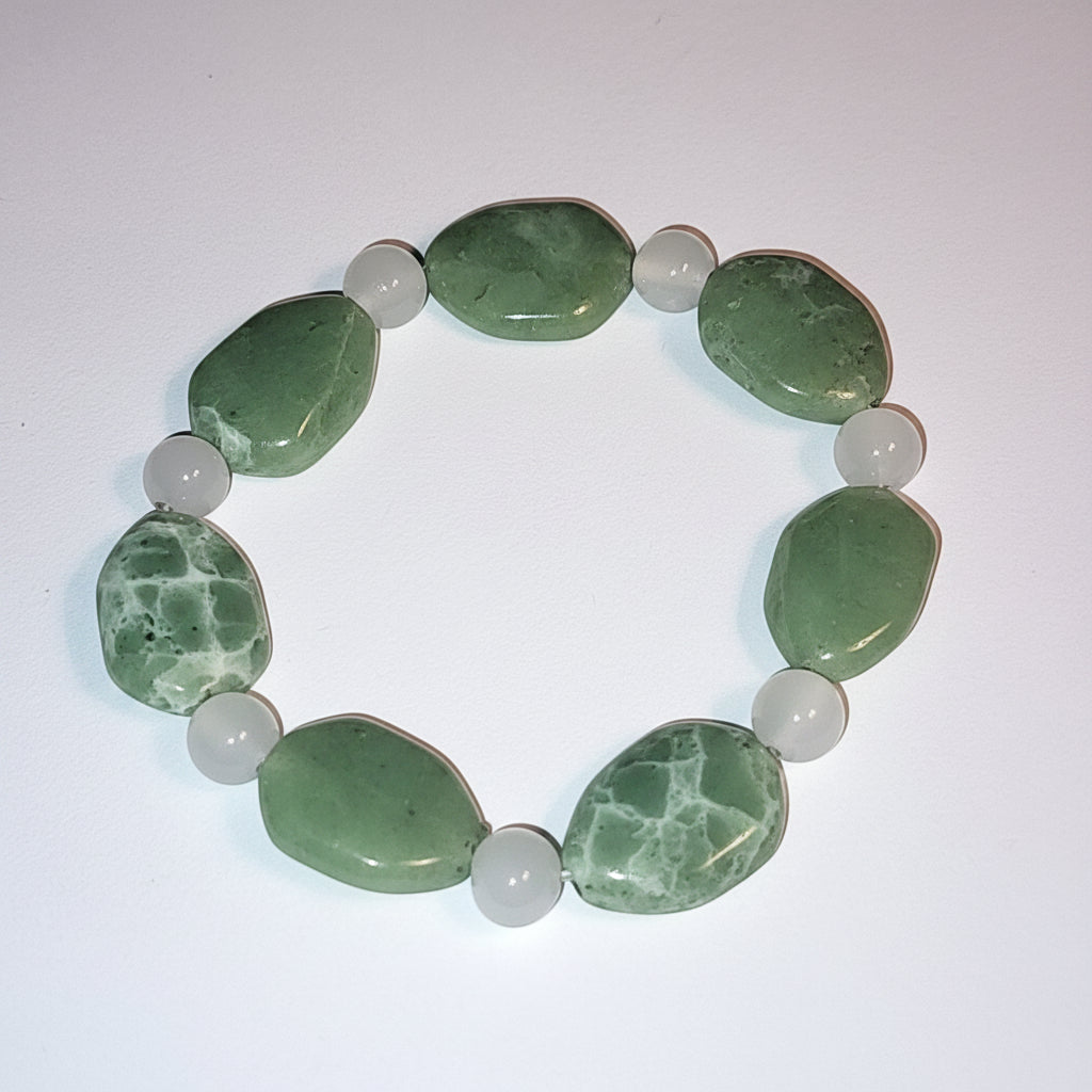 Serpentine and Quartz Bracelets