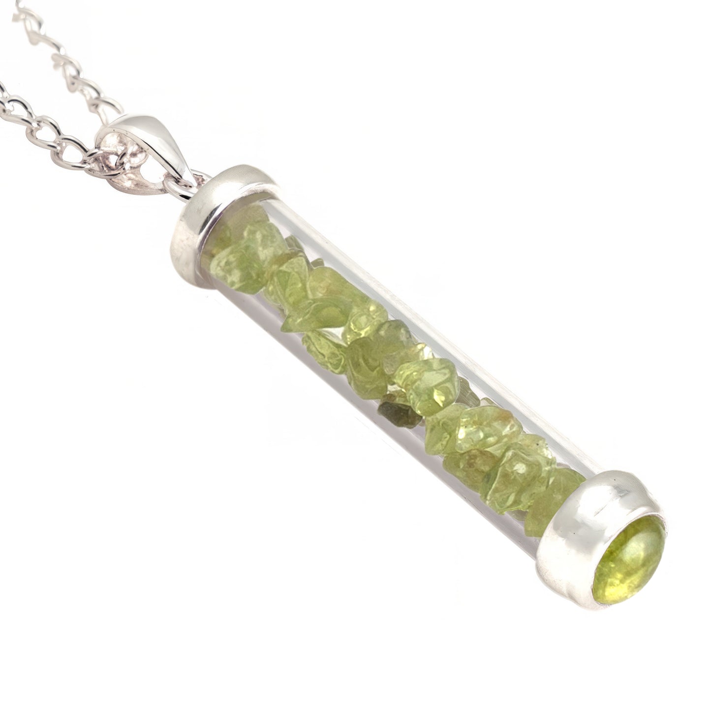 PERIDOT GEM POWER VIAL PENDANT FOR TRANSFORMATION