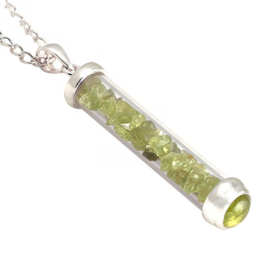 PERIDOT GEM POWER VIAL PENDANT FOR TRANSFORMATION