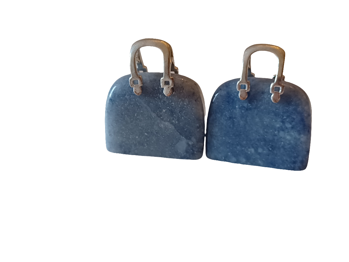 Natural Stone Mini Purse Pendants