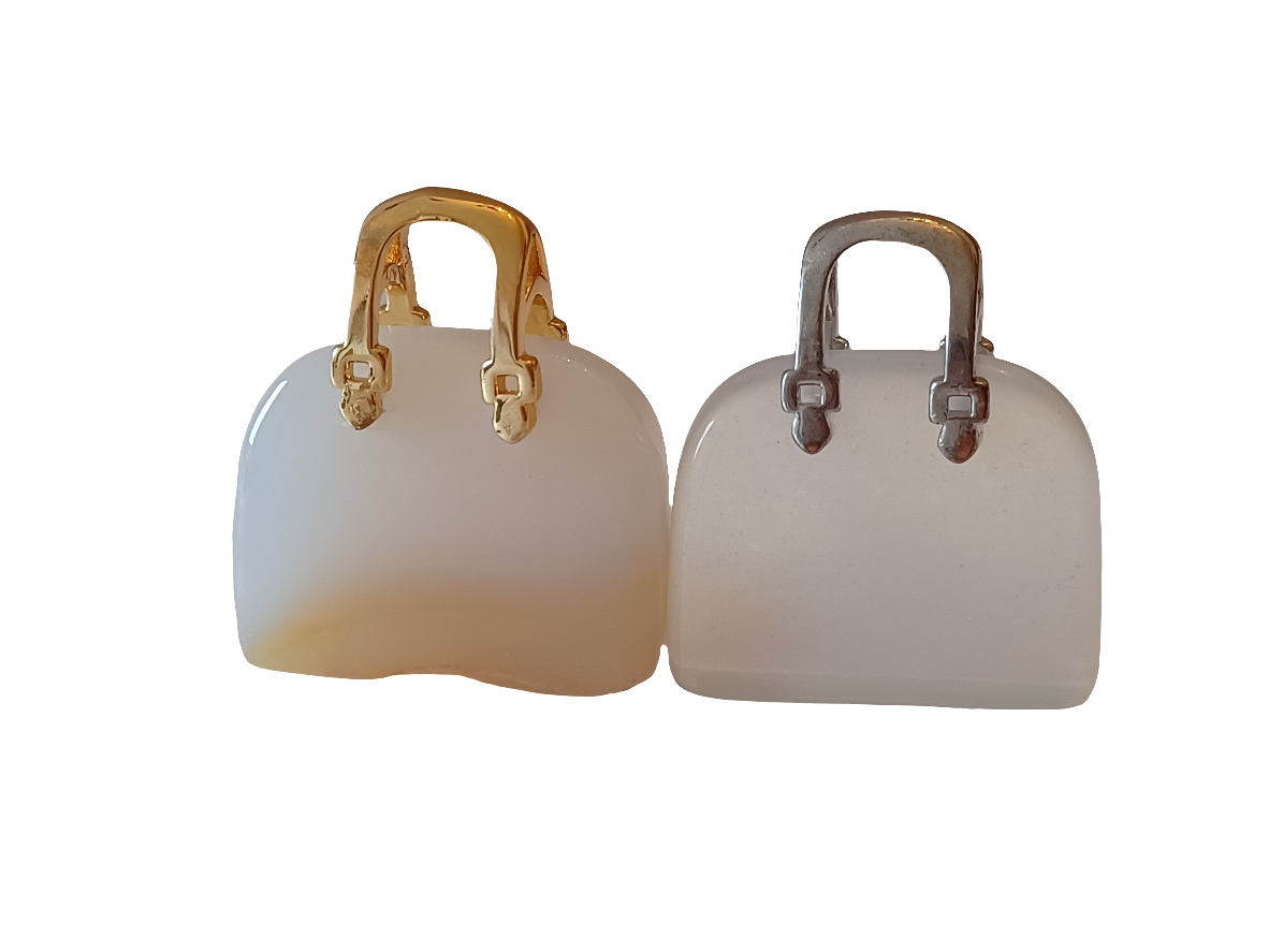 Natural Stone Mini Purse Pendants