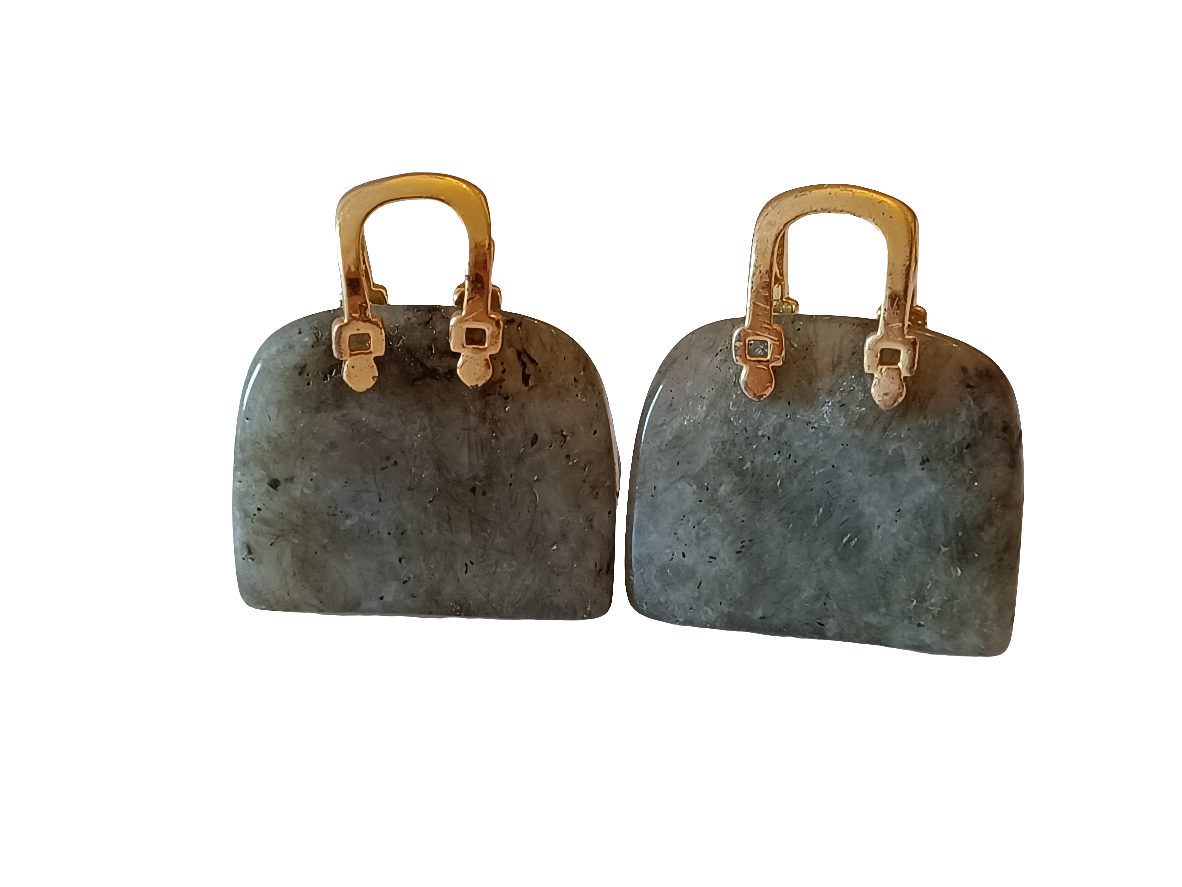 Natural Stone Mini Purse Pendants