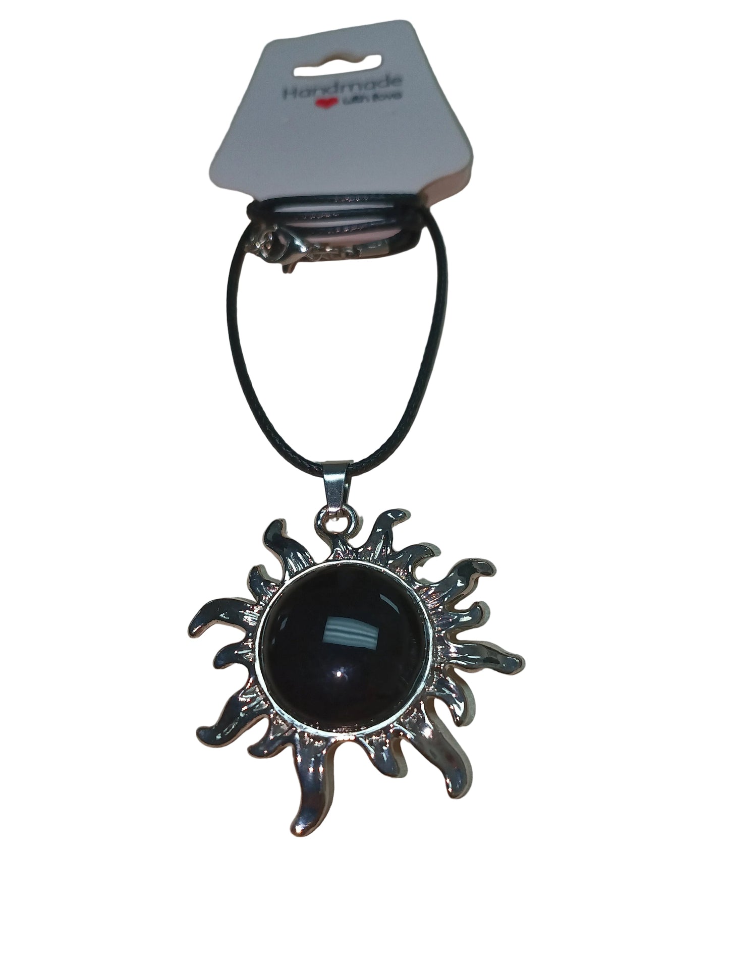 Onyx Sun Pendant Necklace