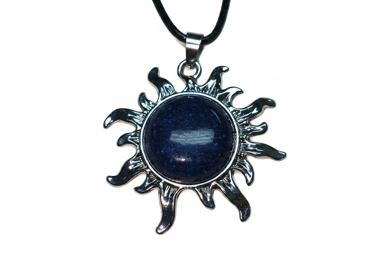 Sodalite Sun Pendant Necklace