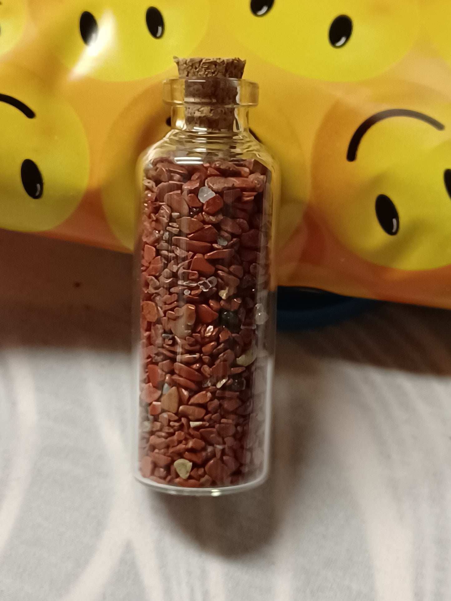 Gemstone Chip in Glass Bottle