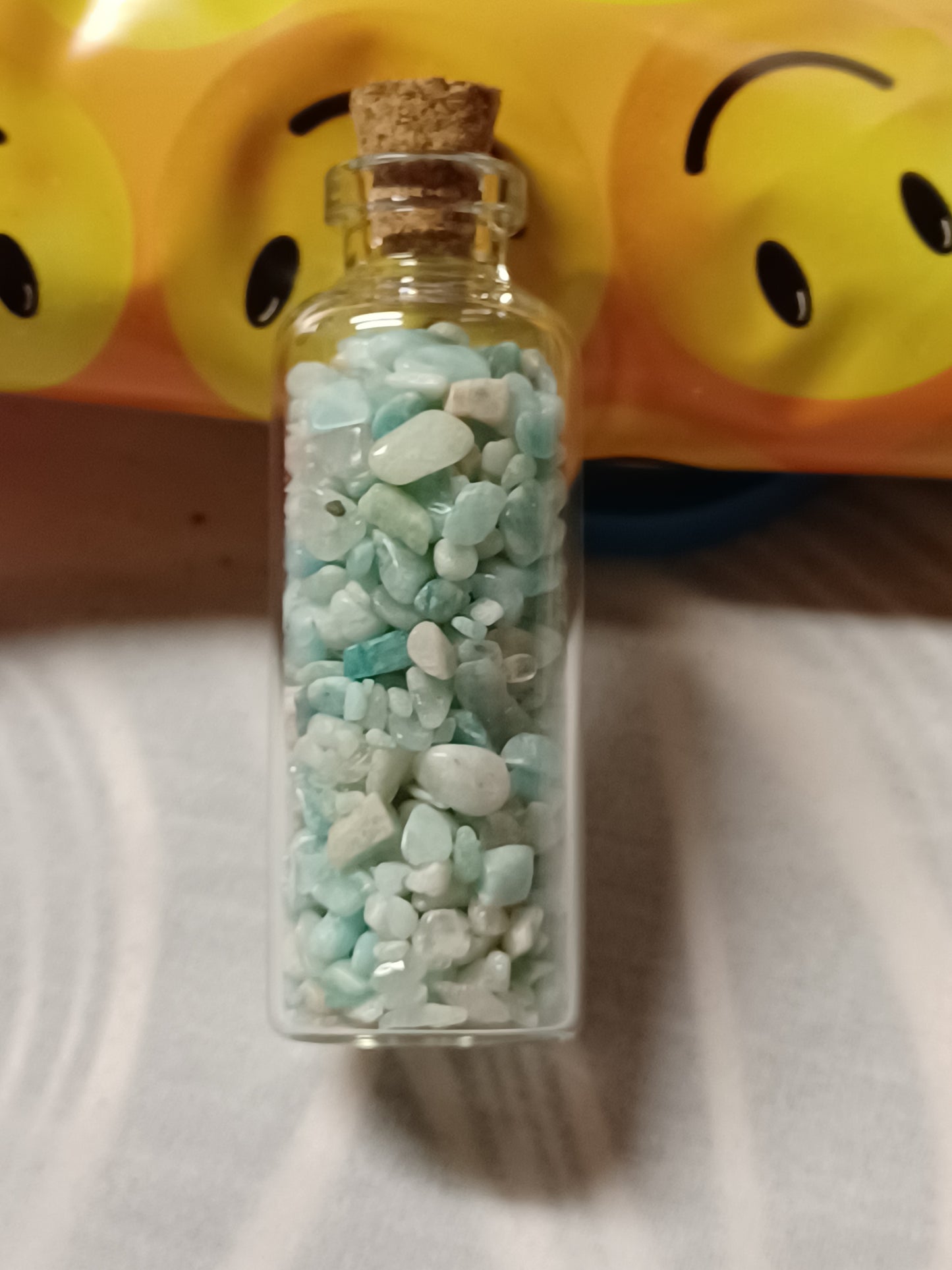 Gemstone Chip in Glass Bottle