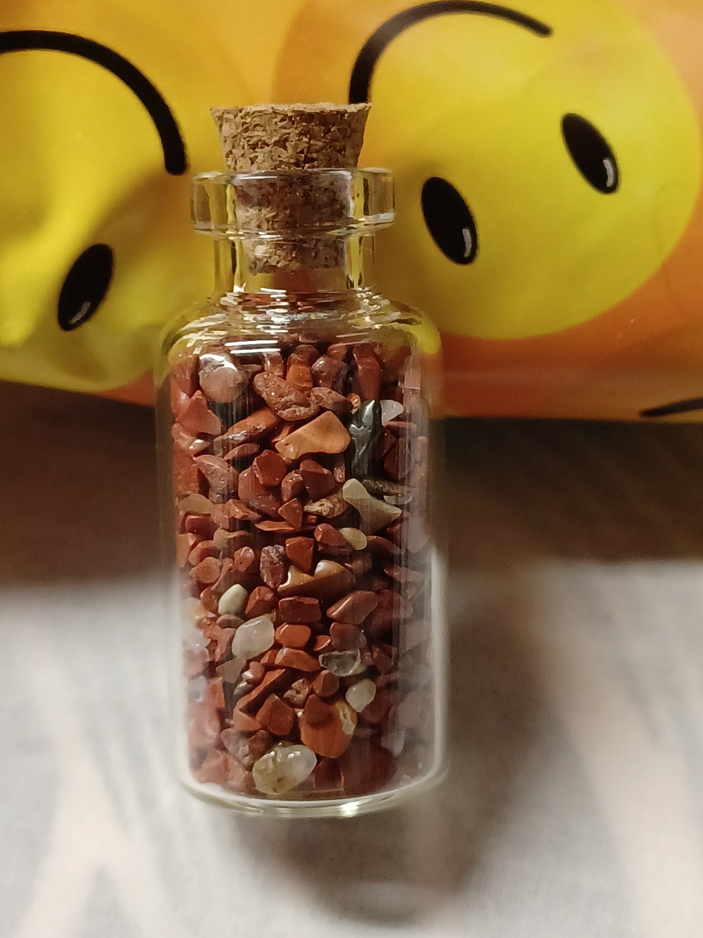 Gemstone Chip in Glass Bottle