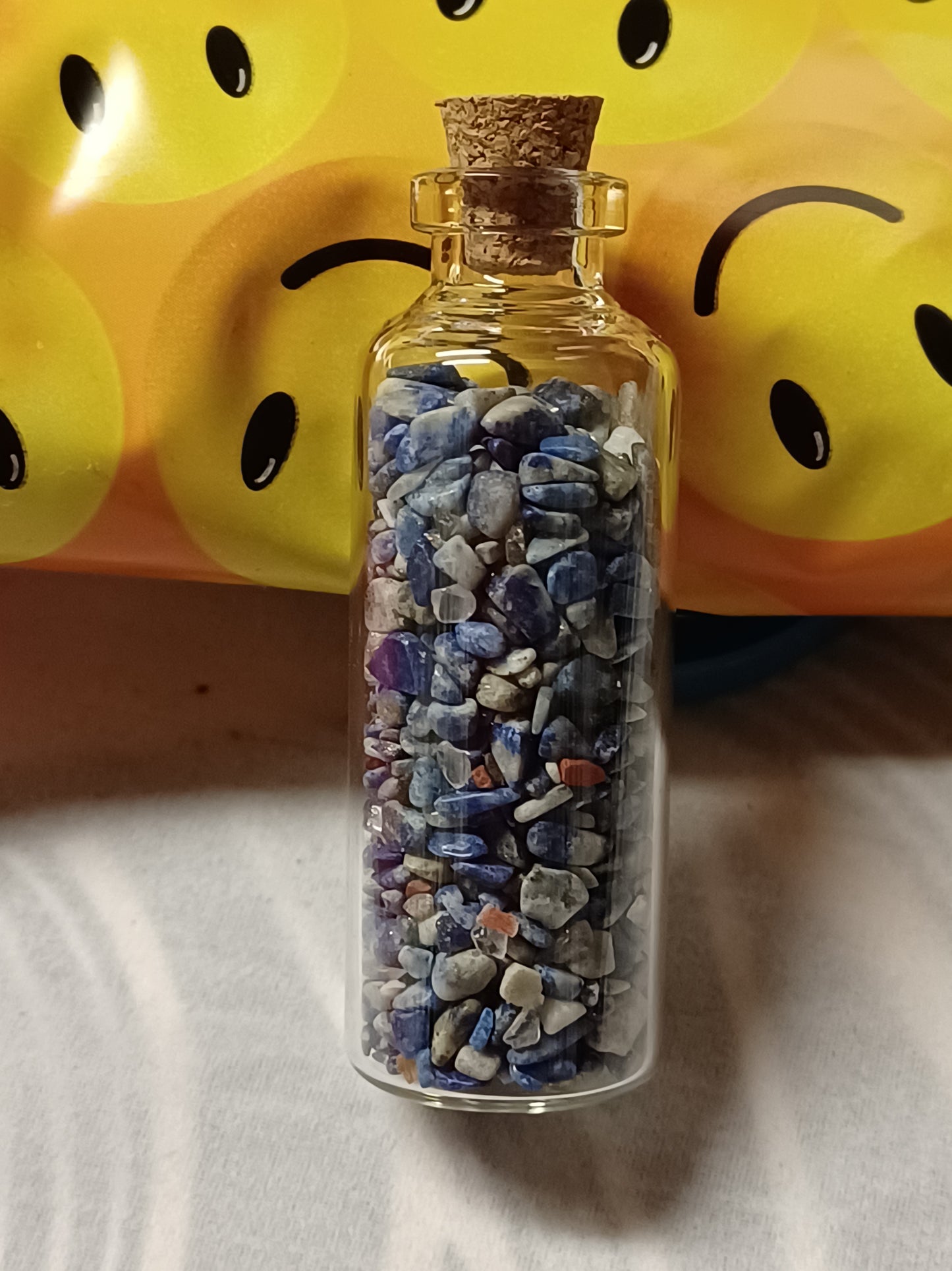 Gemstone Chip in Glass Bottle