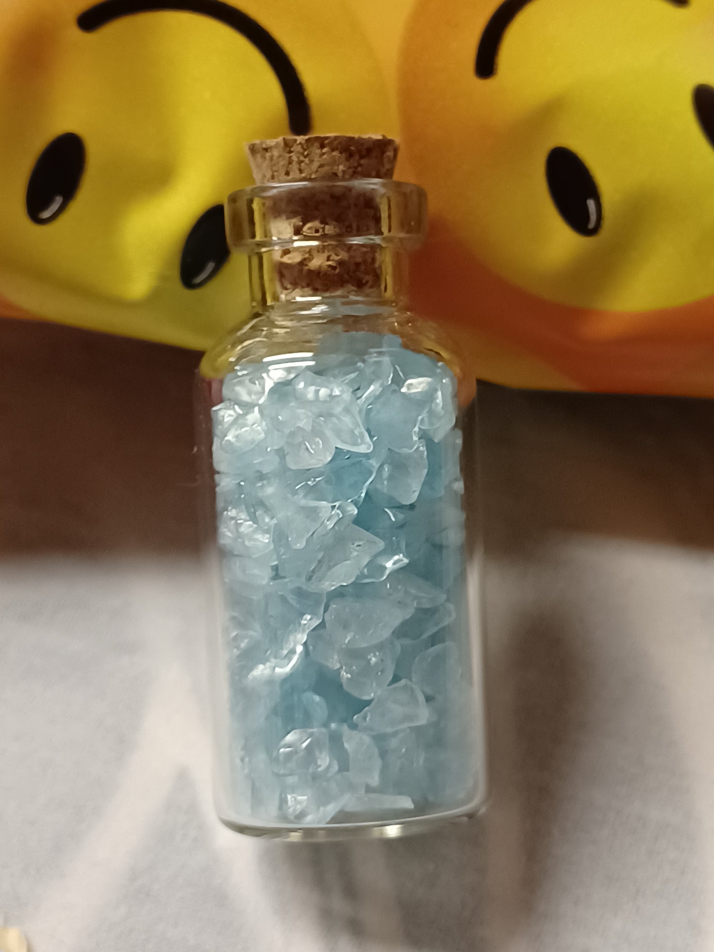 Gemstone Chip in Glass Bottle