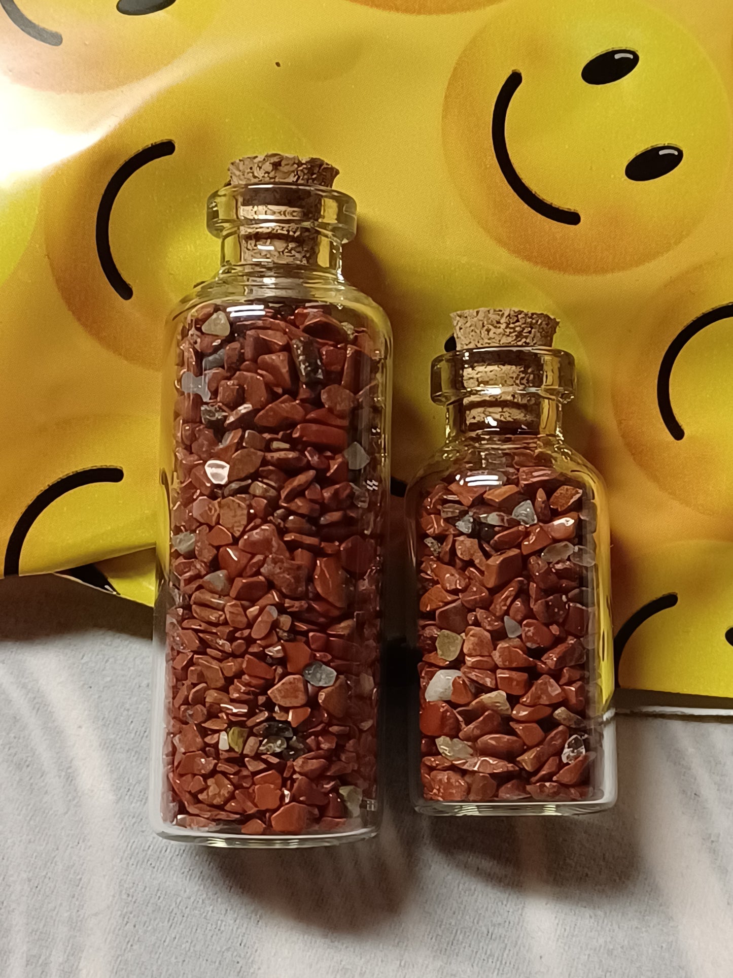 Gemstone Chip in Glass Bottle
