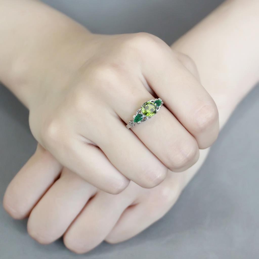 Stainless Steel Peridot Ring