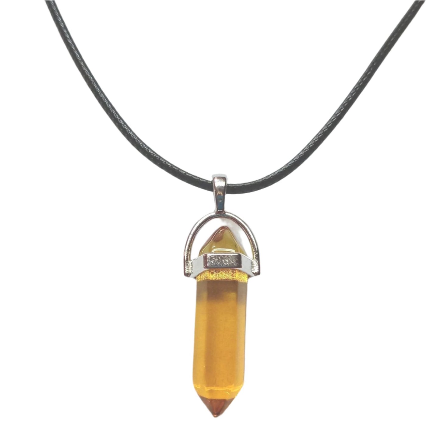 Bullet Shape Healing Stones with Black Paracord Necklace - Crystal Cooper