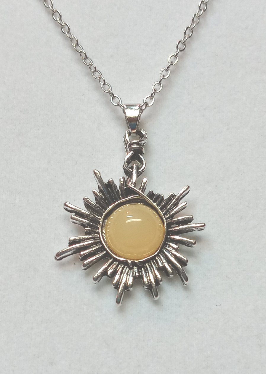 Vintage Moon on Silver Chain Necklace