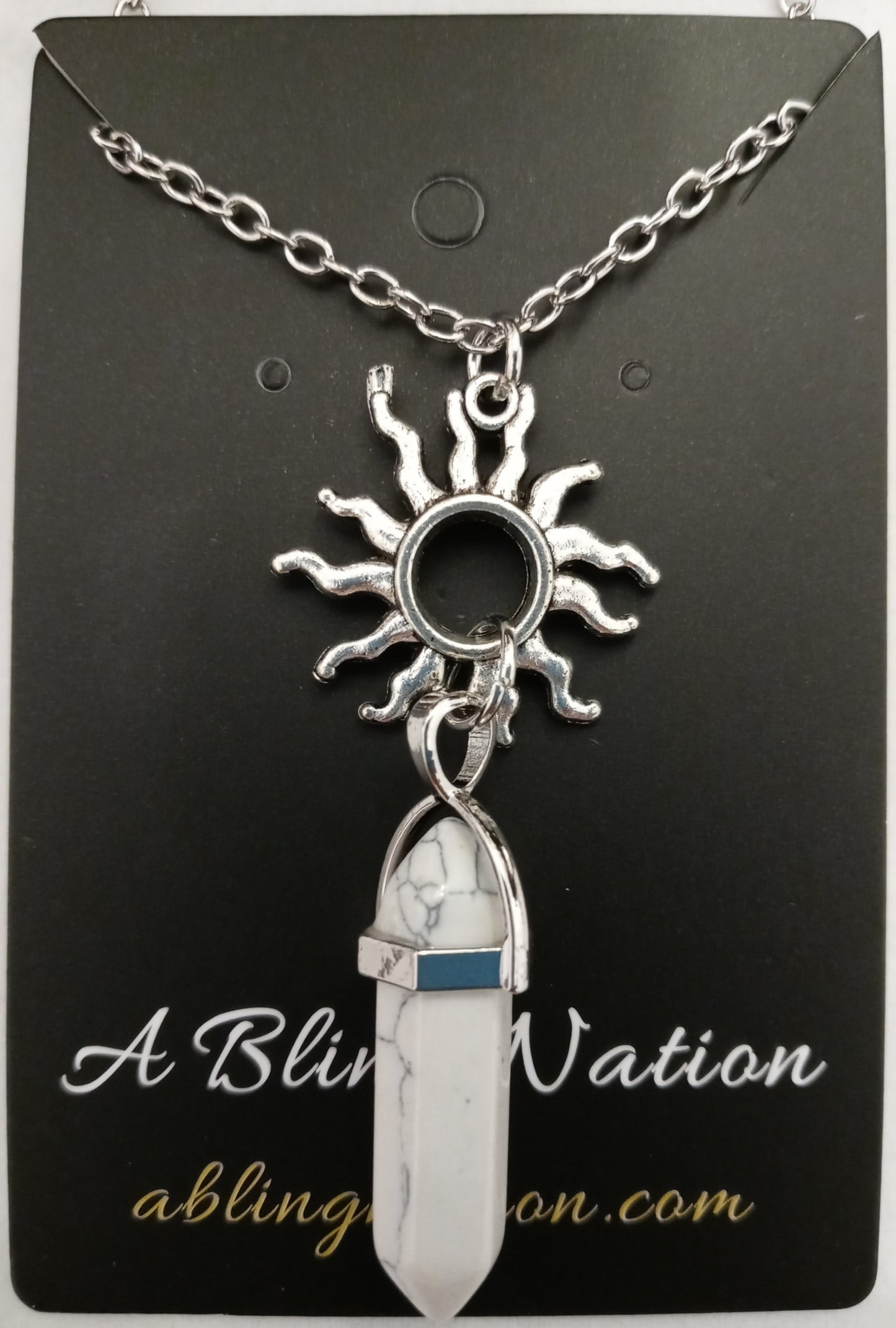 Howlite & Sun Necklace