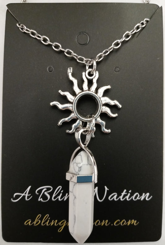 Howlite & Sun Necklace