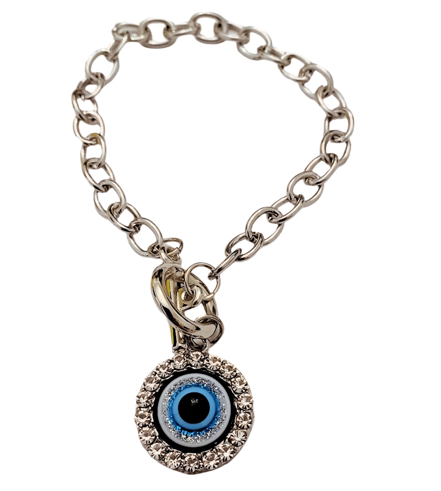 Evil Eye With Silver Chain Bracelet