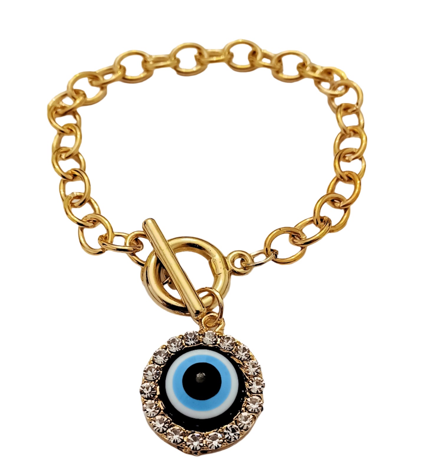 Evil Eye With Gold Chain Bracelet