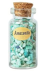 Gemstone Chip in Glass Bottle