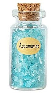 Gemstone Chip in Glass Bottle