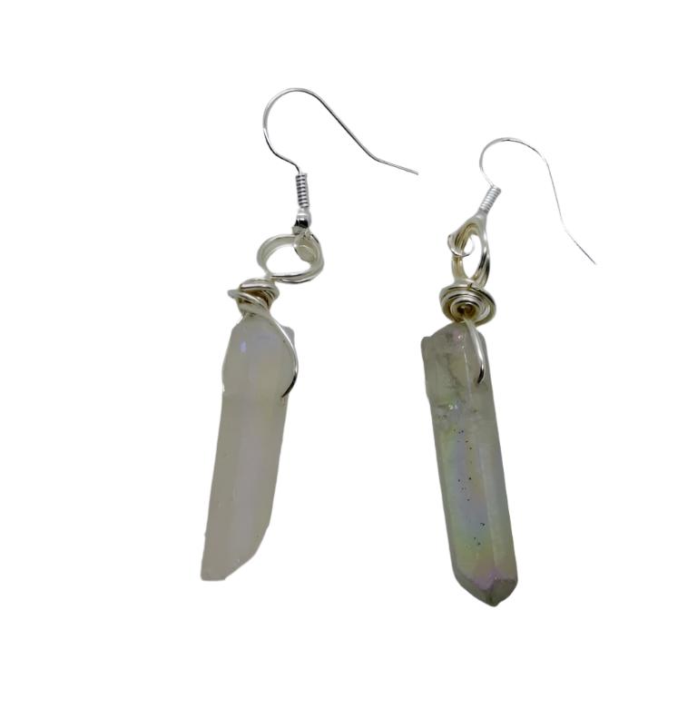 Dyed Crystal Quartz Earrings
