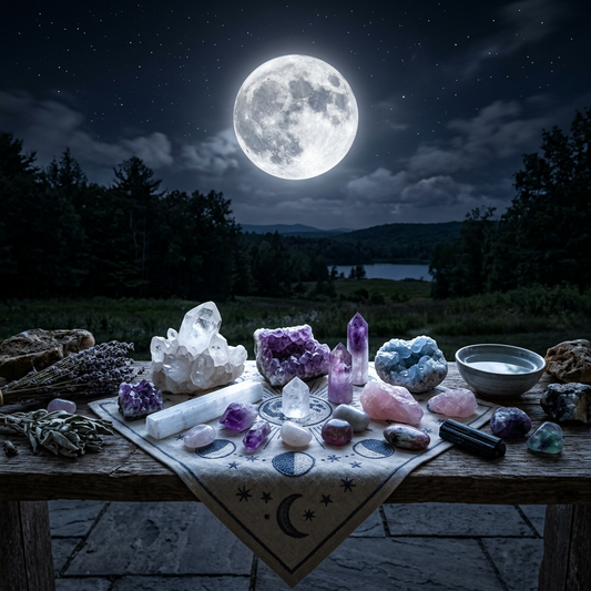 How to Cleanse and Charge Your Crystals Under the Full Moon