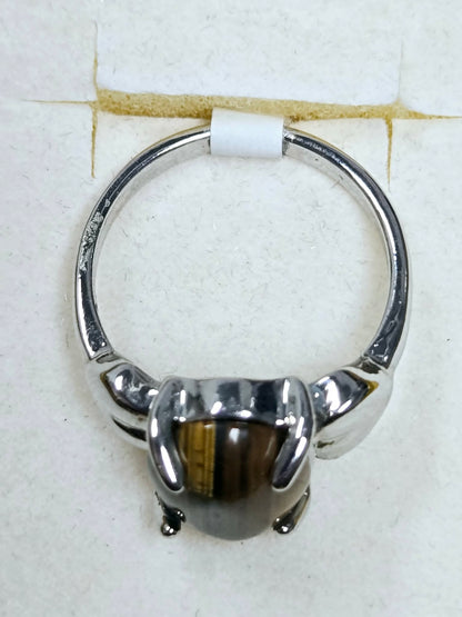 Tiger's Eye Ring with Heart - Size 9