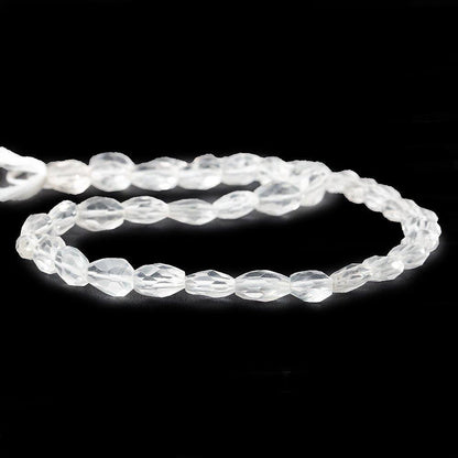 10x7mm Crystal Quartz Faceted Oval Beads, 14 inch