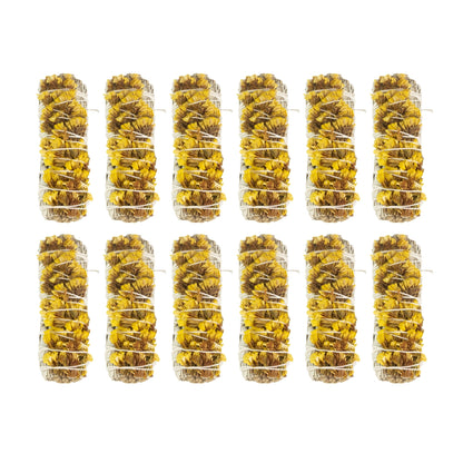 Sage with Yellow Sinuata Smudge Stick