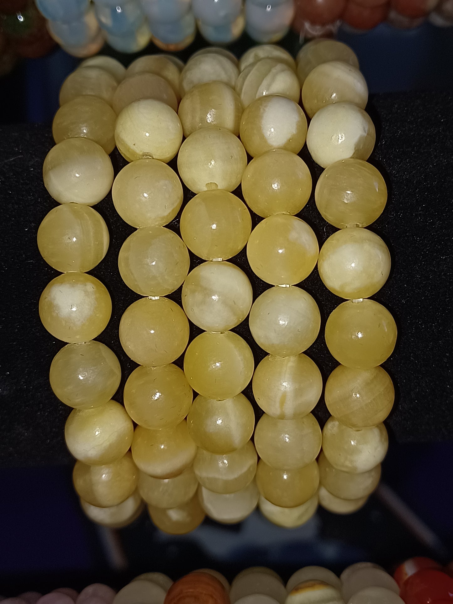 Yellow Calcite Natural Stone Stretch Bracelet
