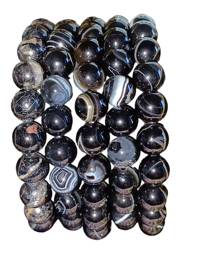 Black Onyx Natural Stone Stretch Bracelet