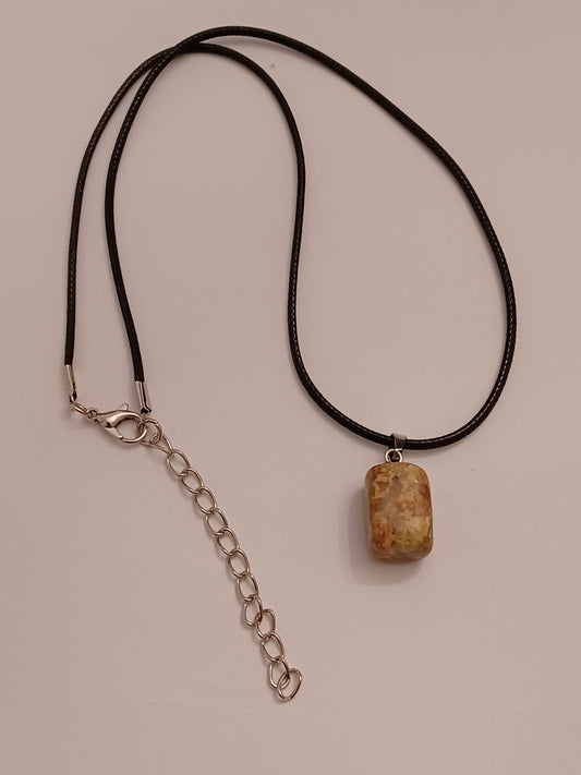 Unakite Pendant with Paracord