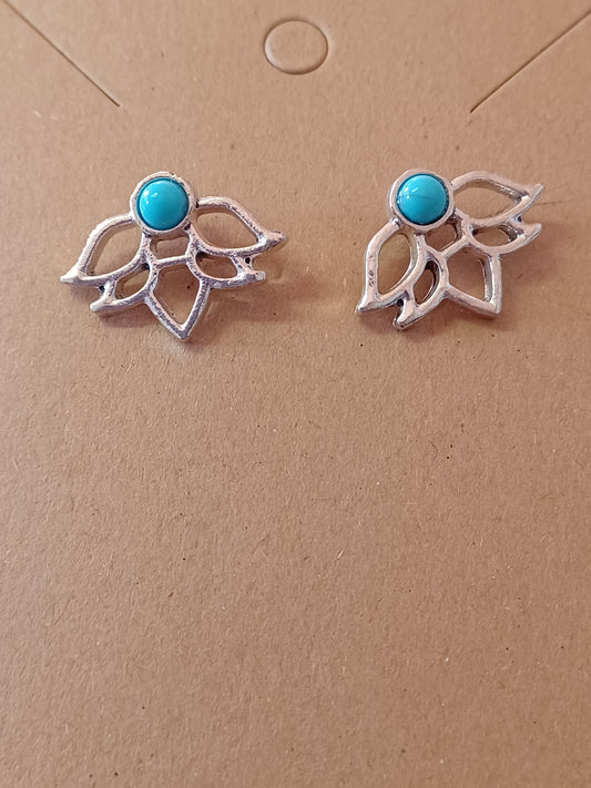 Lotus Turquoise Earrings