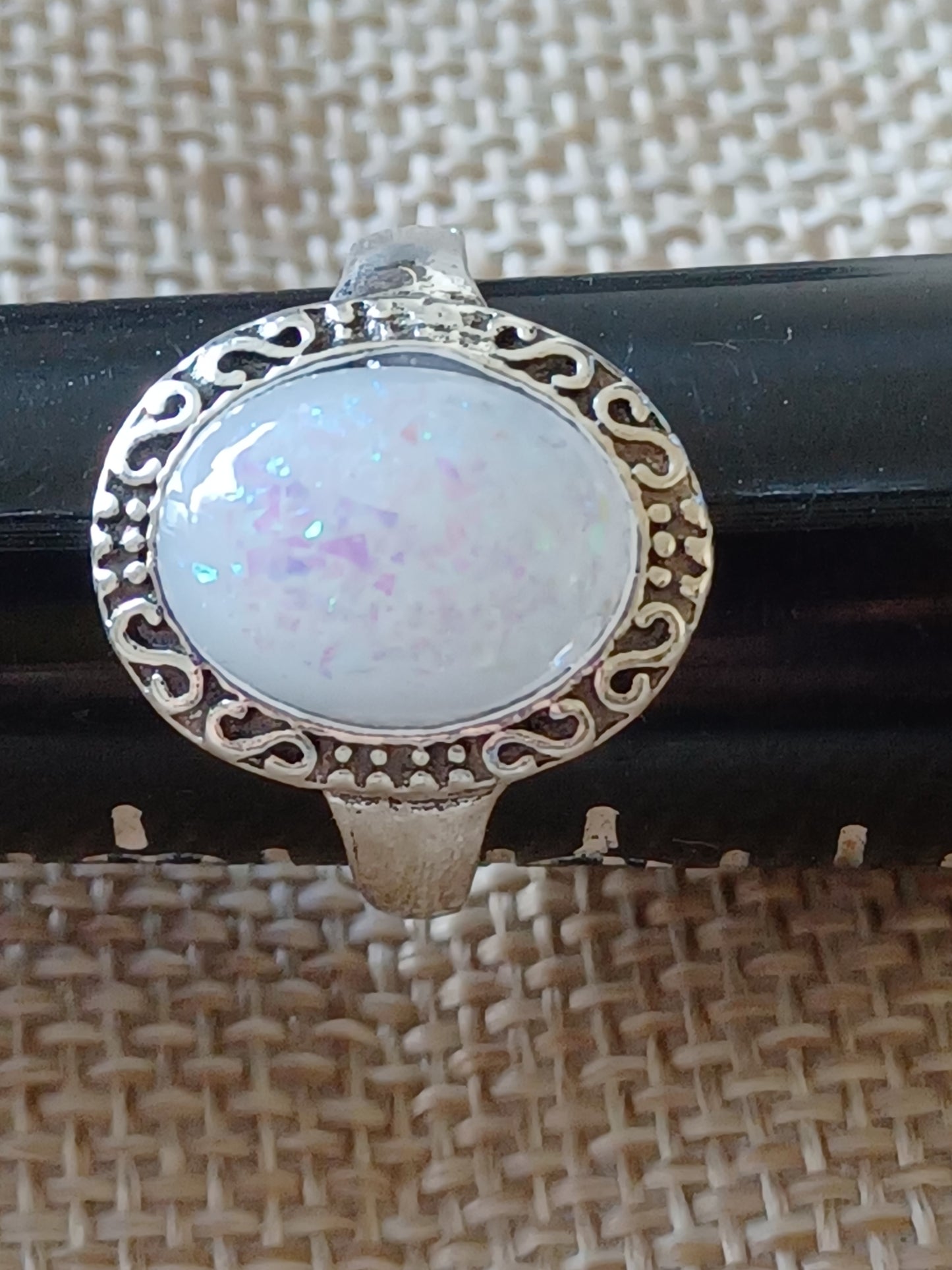 Oval Fire Opal Ring - Size 8 1/2