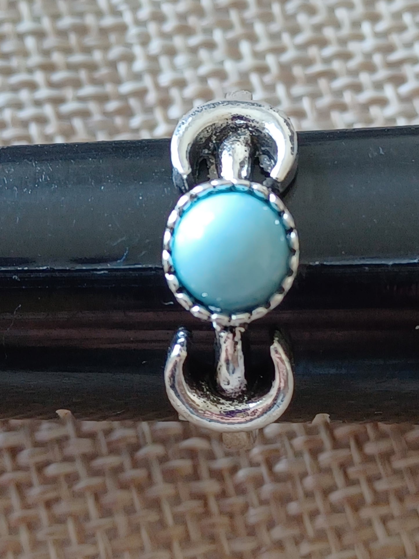 Turquoise Moon Ring - Size 8