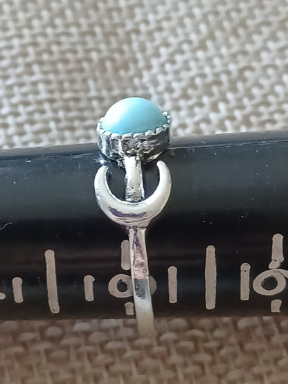 Turquoise Moon Ring - Size 8